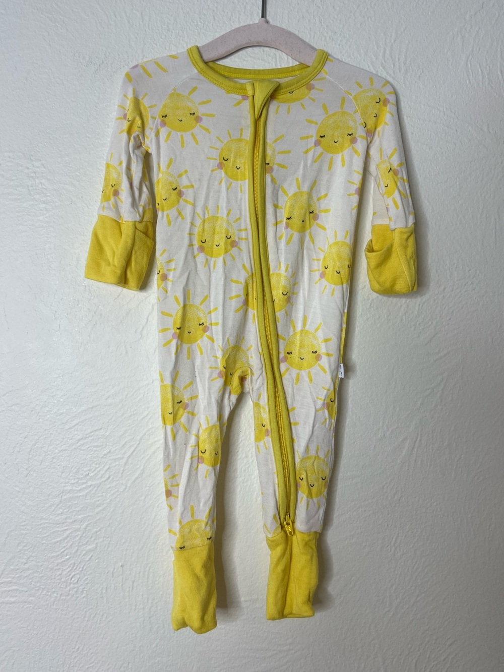 Little Sleepies Yellow Sun Print Footed One-Piece Sleeper Newborn